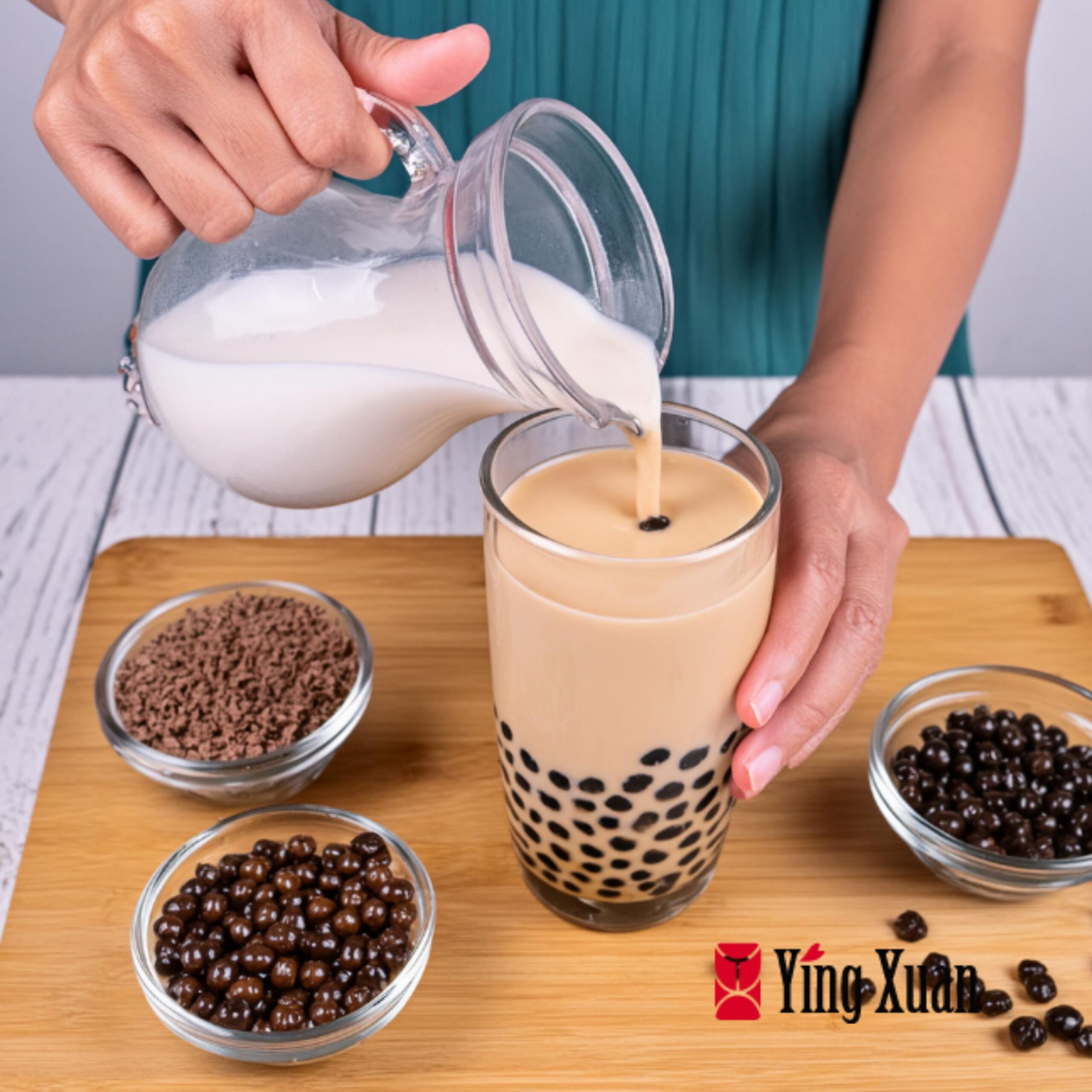 Person Preparing Boba Tea