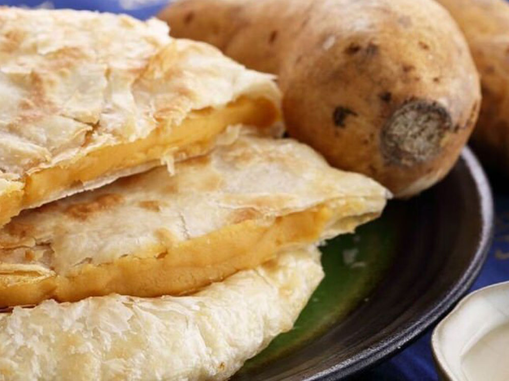 Frozen Sweet Potato Pie cut open